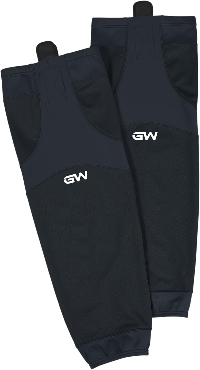 GameWear SK6500 Pro Series Hockey Socks, Textured Polyester, Single-Tone Design, Black - Image 1